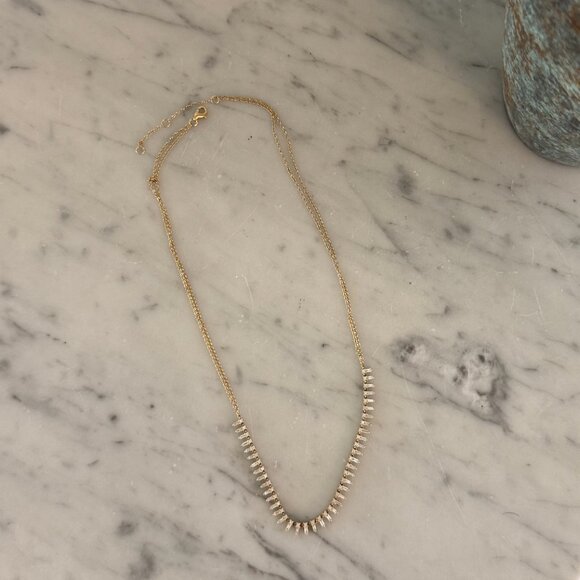 Luna Skye 14kt Gold Full Baguette Diamond Necklace - Picture 3 of 4